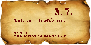Madarasi Teofánia névjegykártya